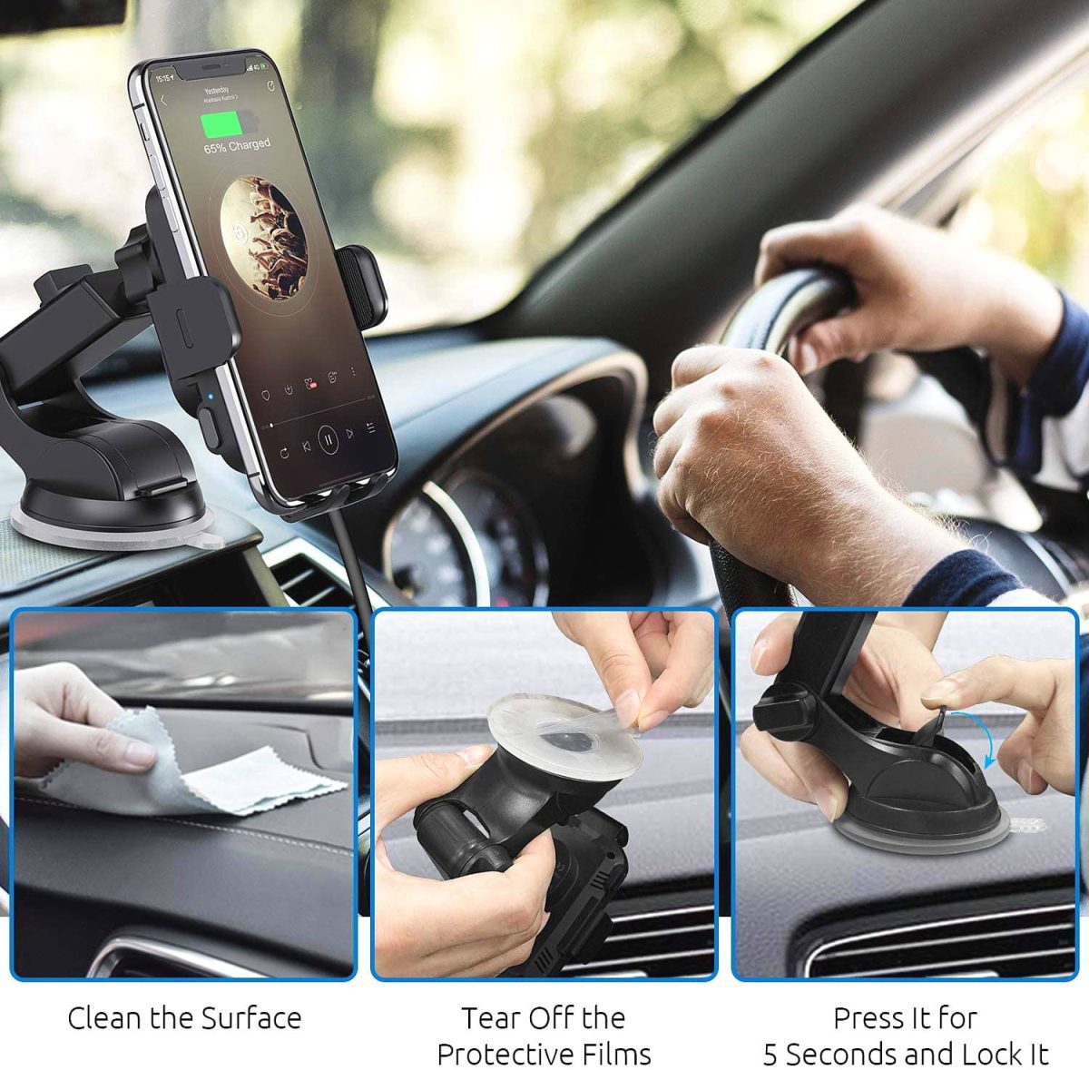 15W Wireless Car Charger Fast Charging - Image 3