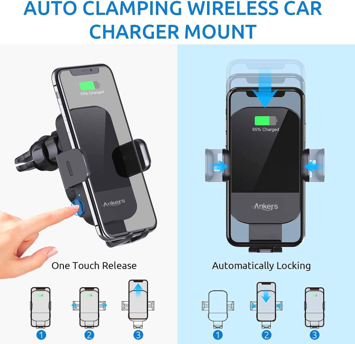 15W Wireless Car Charger Fast Charging - Image 2